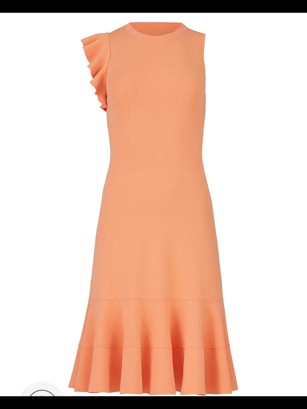 Sleeveless Ruffle-Shoulder Midi Dress in Peach Size M - Picture 5 of 17